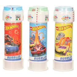 Foto van 3x hot wheels race autos bellenblaas flesjes met bal spelletje in dop 60 ml voor kinderen - bellenblaas