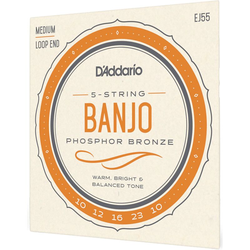 Foto van D'saddario ej55 phosphor bronze medium 10-23 snaren voor vijfsnarige banjo