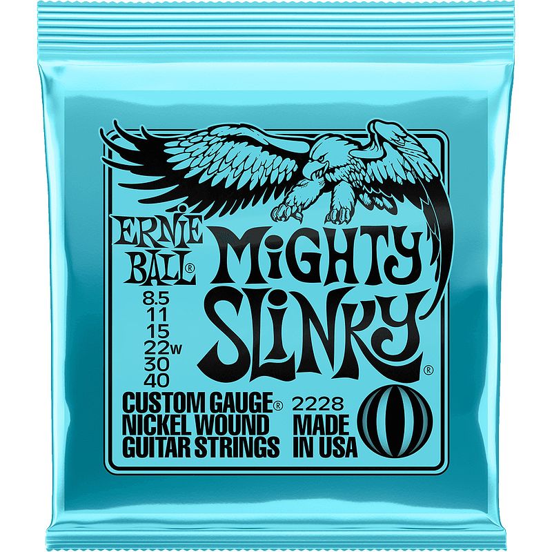 Foto van Ernie ball 2228 mighty slinky snarenset voor elektrische gitaar