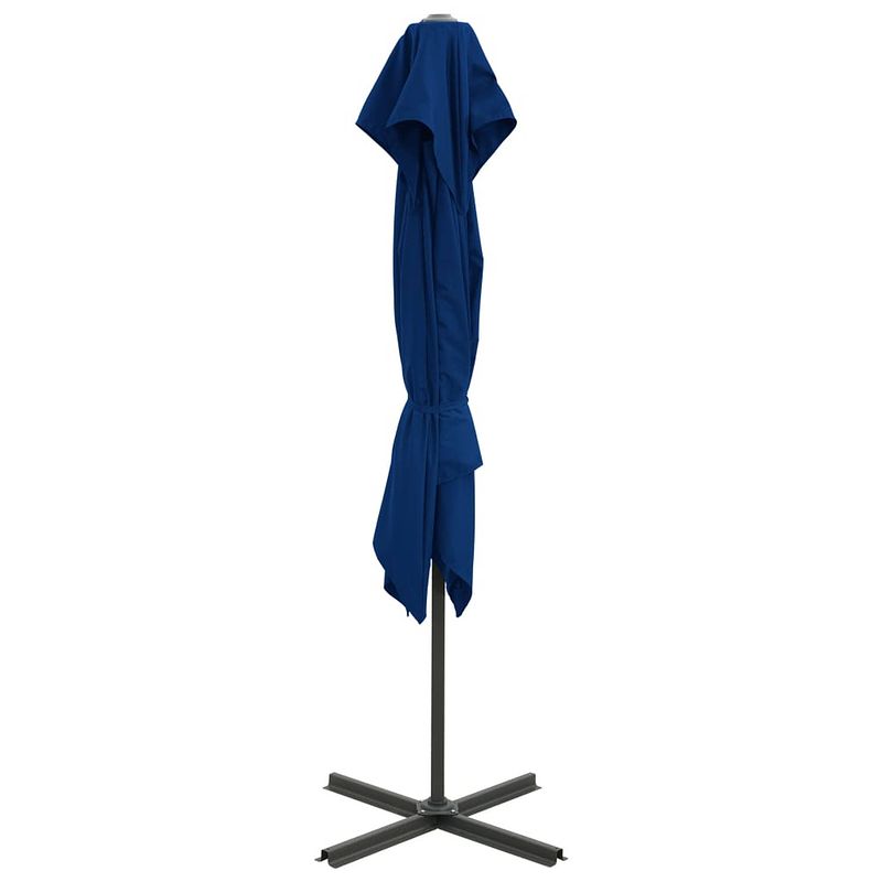 Foto van The living store tuinparasol - 250x250x254 cm - azuurblauw - uv-beschermend - polyester