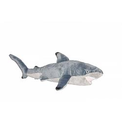 Foto van Wild republic knuffel haai junior 38 cm pluche grijs/zwart/wit