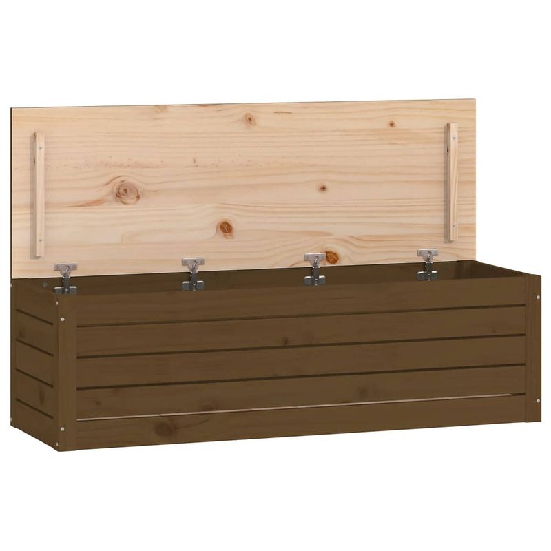 Foto van The living store opbergdoos massief grenenhout - 109 x 36.5 x 33 cm - honingbruin