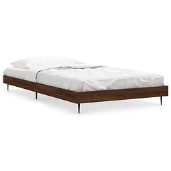 Foto van The living store bedframe - bruineiken - bedframes - 193 x 93 x 20 cm - duurzaam hout - metalen poten