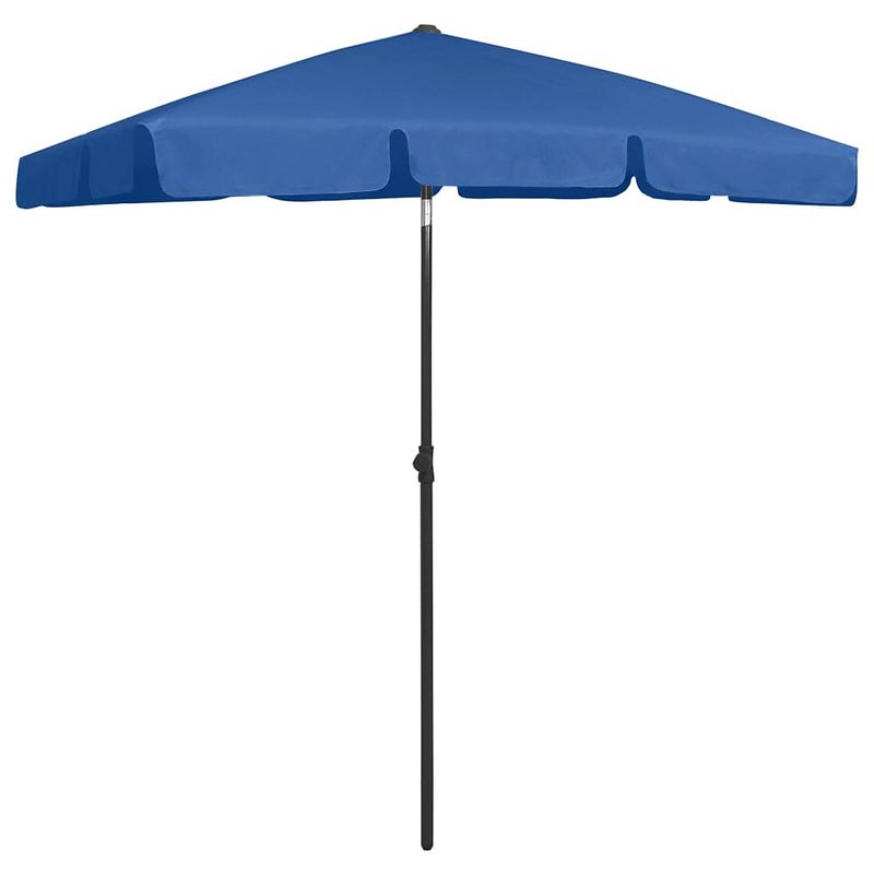 Foto van The living store strandparasol azuurblauw 180x120 cm - uv-beschermend - verstelbaar - windbestendig