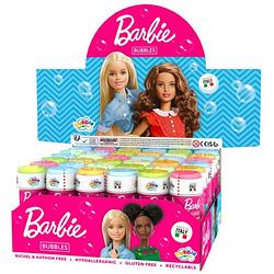 Foto van 4x barbie bellenblaas flesjes met bal spelletje in dop 60 ml voor kinderen - bellenblaas