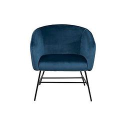 Foto van Fauteuil belfast - fluweel - navy blauw - leen bakker