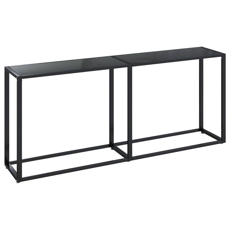 Foto van Vidaxl wandtafel 180x35x75,5 cm gehard glas zwart