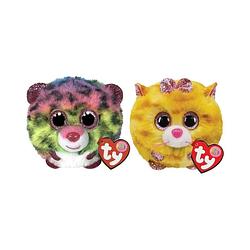 Foto van Ty - knuffel - teeny puffies - dotty leopard & tabitha cat