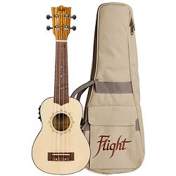 Foto van Flight designer series dus320 ceq sp/zeb elektrisch-akoestische sopraan ukelele met gigbag