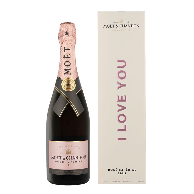 Foto van Moet & chandon rose i love you edition 75cl wijn + giftbox