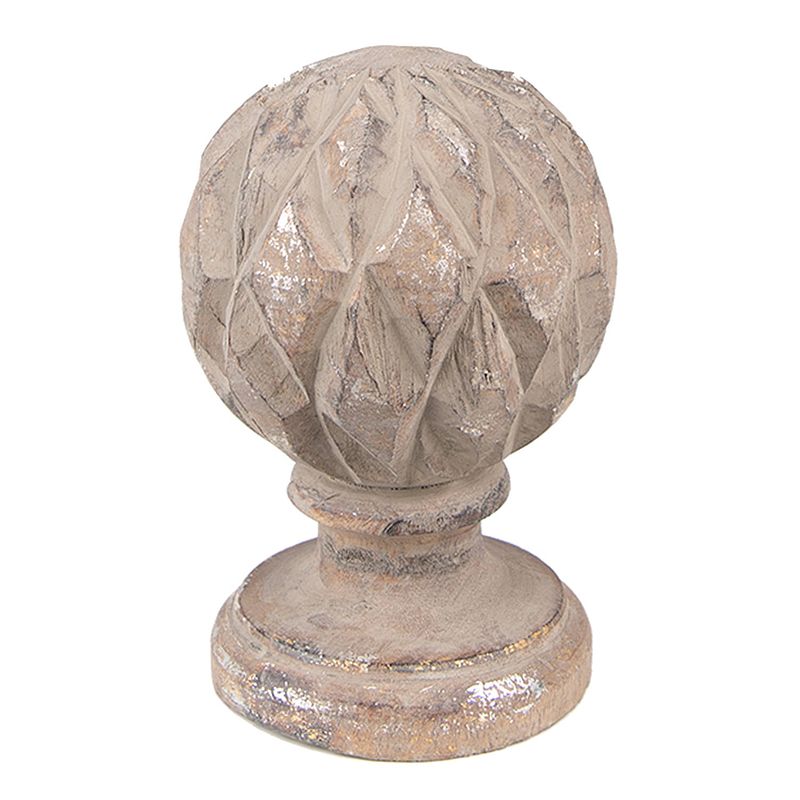 Foto van Clayre & eef decoratie 13 cm grijs hout decoratief figuur decoratieve accessoires ornament grijs decoratief figuur