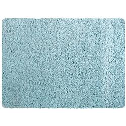 Foto van Msv badkamerkleedje/badmat tapijt - voor de vloer - lichtblauw - 50 x 70 cm - langharig - badmatjes