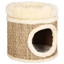 Foto van Vidaxl kattenhuis met luxe kussen 33 cm zeegras