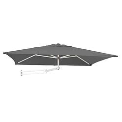 Foto van Easysol rechthoekige muurparasol - 200 x 140 cm - parasol voor muur of wand - donker grijs