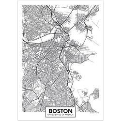 Foto van Canvas city map boston 30x40cm