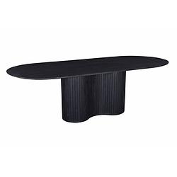 Foto van Giga meubel eettafel ovaal - zwart - 240cm - hout - eettafel ava