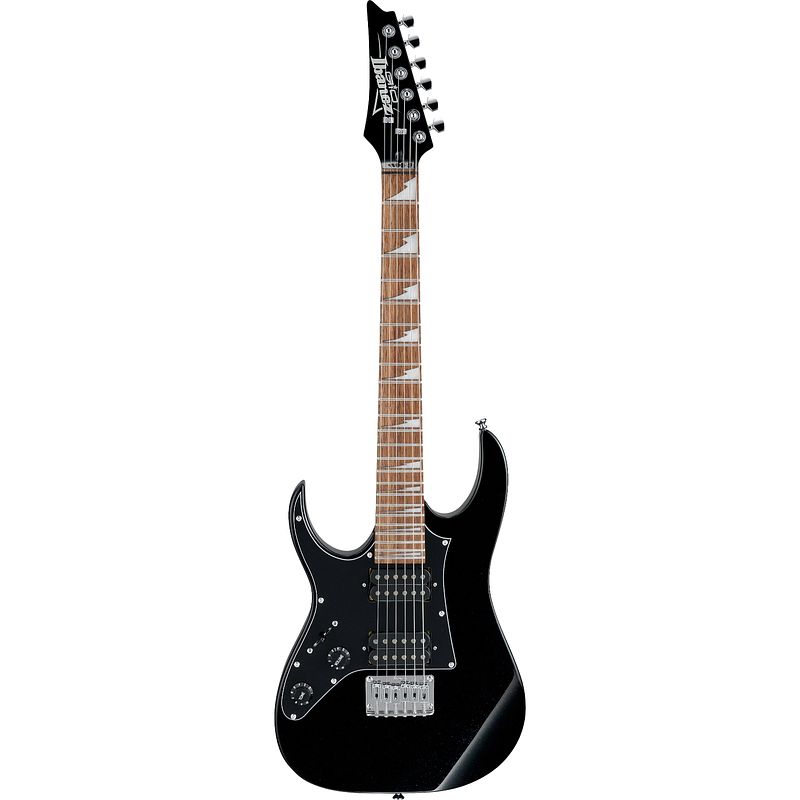 Foto van Ibanez grgm21l black night 3/4 linkshandige elektrische gitaar