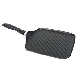 Foto van Gerimport grillpan vierkant 49,5 x 27,5 x 6,5 cm rvs zwart