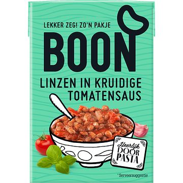 Foto van Boon linzen in kruidige tomatensaus 190g bij jumbo