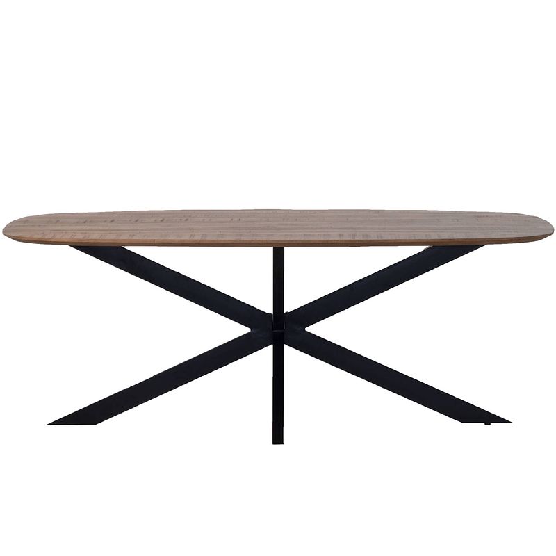 Foto van Giga meubel eettafel bruin - deens ovaal - 160cm - tafel jordan