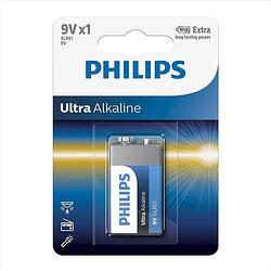 Foto van Philips batterij 9 volt ultra alkaline 6lr61 9v
