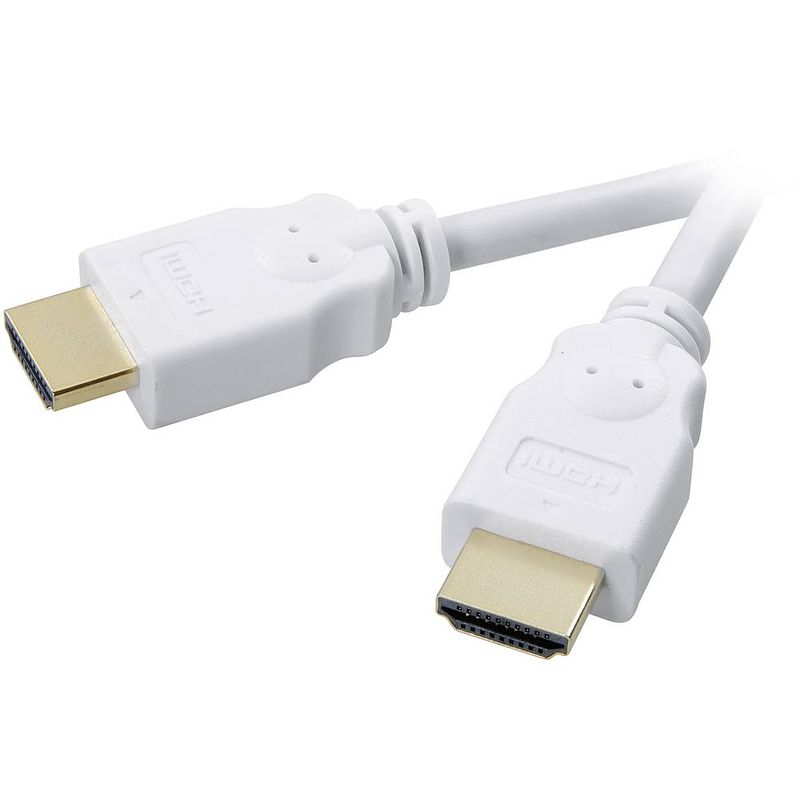 Foto van Speaka professional hdmi aansluitkabel hdmi-a stekker, hdmi-a stekker 1.50 m wit sp-7870332 audio return channel (arc), vergulde steekcontacten, ultra hd-hdmi