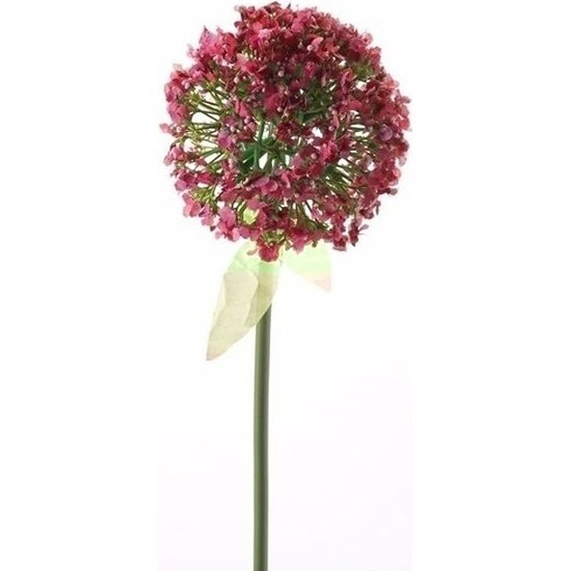 Foto van Kunstbloem sierui/allium roze/rood 70 cm - kunstbloemen