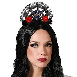 Foto van Halloween/horror verkleed diadeem/tiara hoedje - queen/princess - kunststof - dames/meisjes - verkleedhoofddeksels