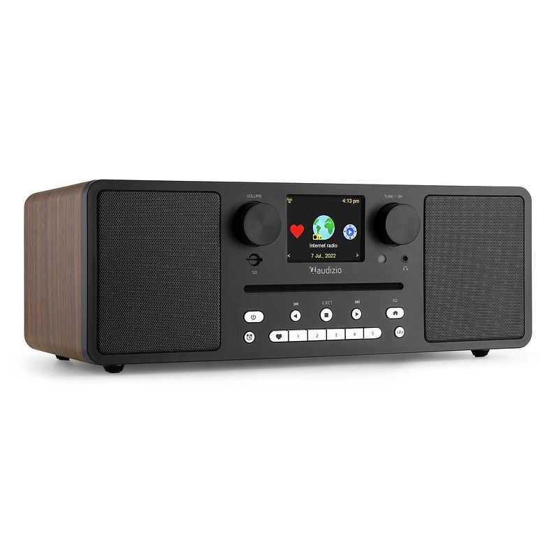 Foto van Audizio naples internet, fm en dab radio met bluetooth + cd en mp3 speler - 60w - bruin