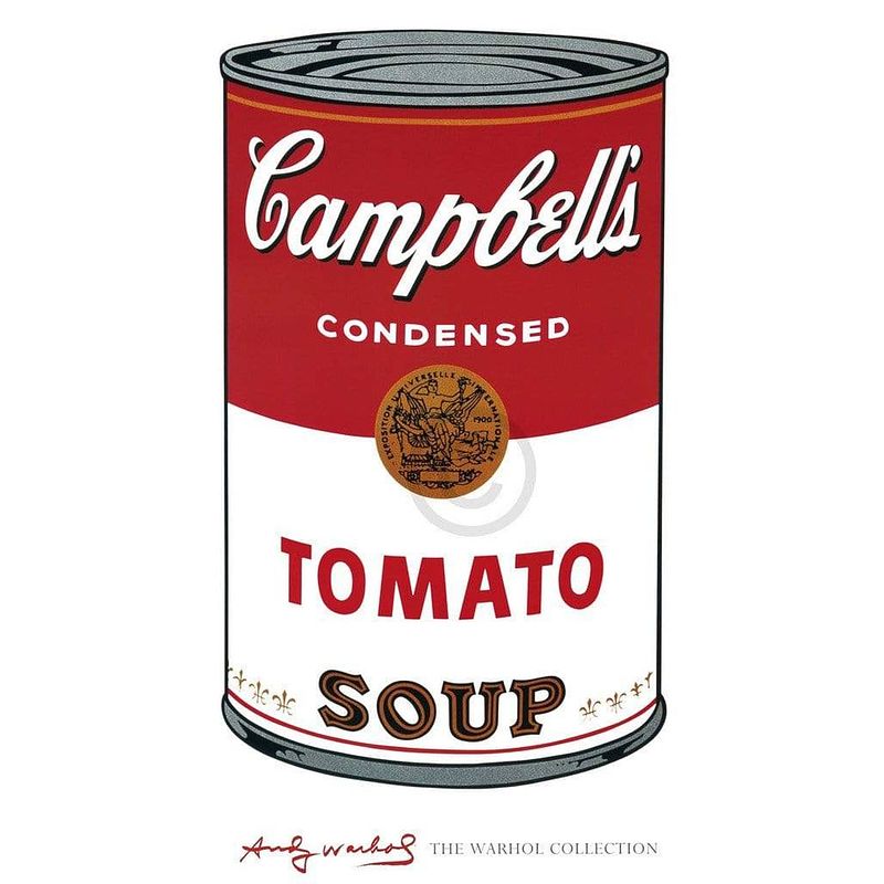 Foto van Andy warhol - campbell's soup i kunstdruk 60x100cm