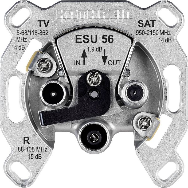 Foto van Kathrein esu 56 antennedoos satelliet, tv, fm inbouw (in muur) loop-through outlet