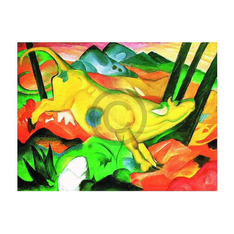 Foto van Franz marc - gelbe kuh kunstdruk 80x60cm