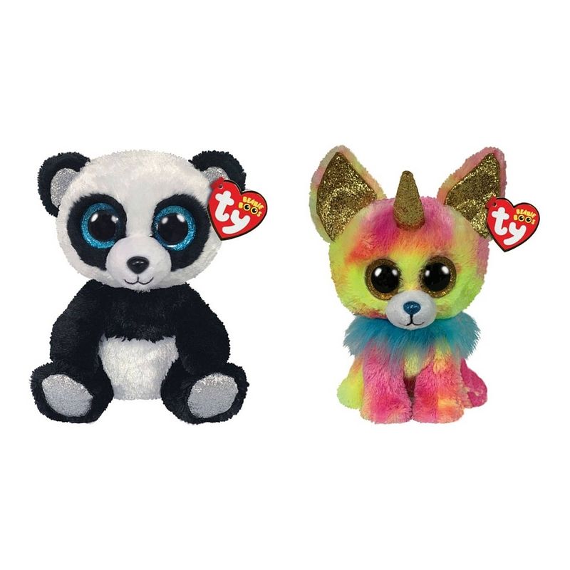 Foto van Ty - knuffel - beanie boo's - bamboo panda & yips chihuahua