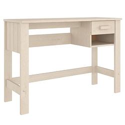 Foto van The living store hamar bureau - massief grenenhout - 110 x 40 x 75 cm - honingbruin