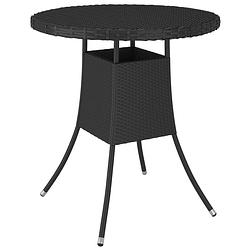 Foto van Vidaxl tuintafel 70x70x73 cm poly rattan zwart