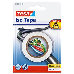 Foto van 3x tesa isolatie tape op rol wit 10 mtr x 1,5 cm - tape (klussen)