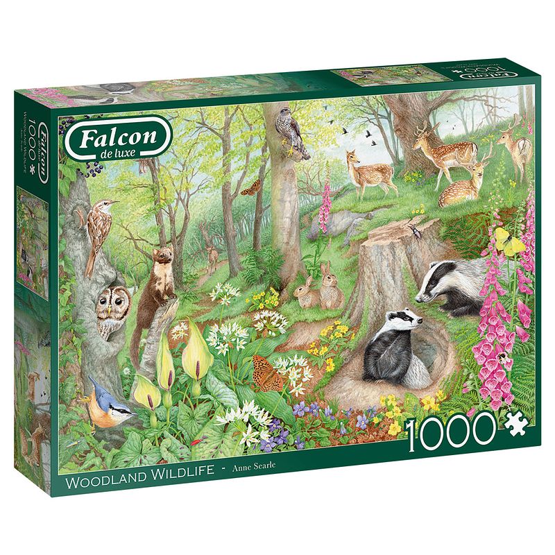 Foto van Falcon legpuzzel woodland wildlife 68 x 50 cm karton 1000 stukjes