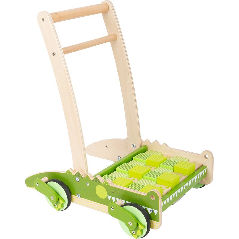 Foto van Small foot loopwagen krokodil junior 50 cm hout groen/naturel