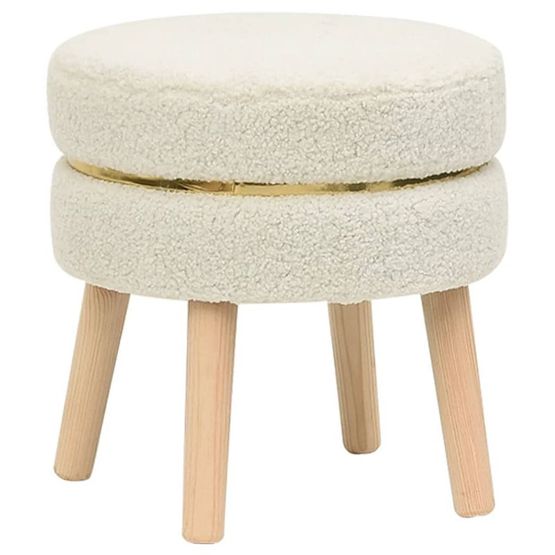 Foto van Vidaxl hocker rond fleece wit