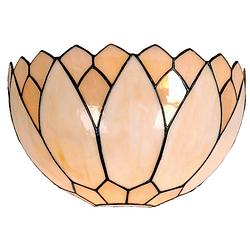 Foto van Haes deco - wandlamp tiffany beige, bruin 30x15x20 cm e14/max 1x40w