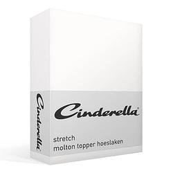 Foto van Cinderella stretch topper molton hoeslaken - 50% katoen - 50% polyester - 1-persoons (80/90x200/210 cm) - wit