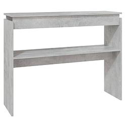 Foto van The living store consoletafel betongrijs 102x30x80cm - hoogwaardig spaanplaat