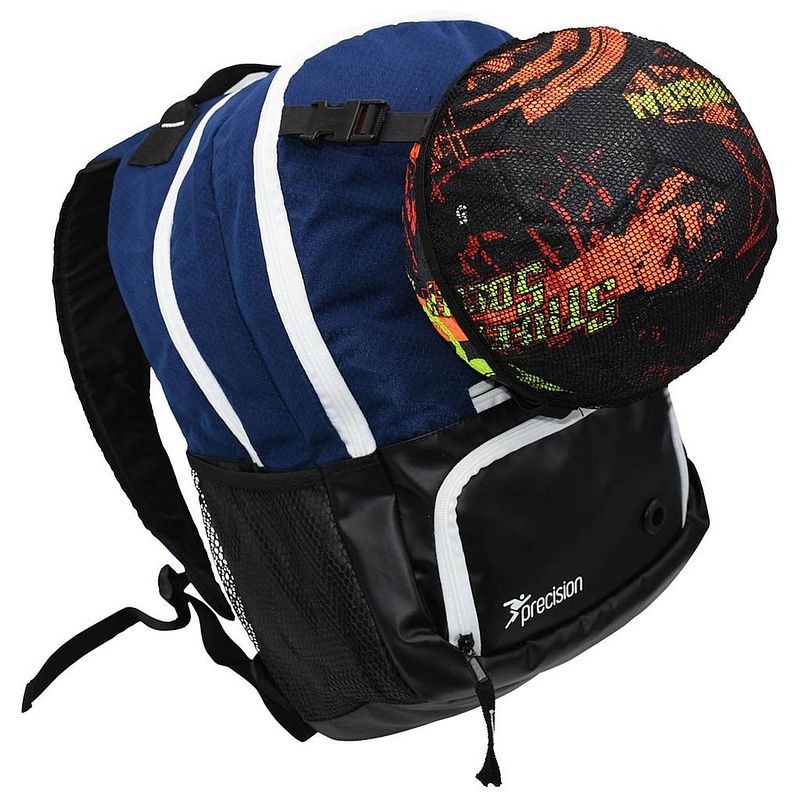 Foto van Precision sporttas balhouder pro hx 44 liter polyester blauw/wit