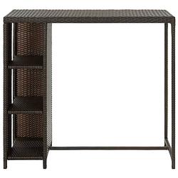 Foto van The living store bartafel bordeaux - pe-rattan - 120 x 60 x 110 cm - opbergrek - bruin