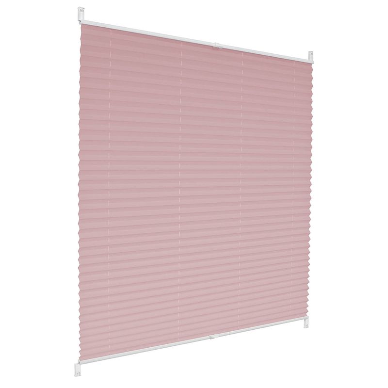 Foto van Ecd germany plisségordijn klemmfix zonder boren 70 x 100 cm roze ondoorzichtig zon- en privacybescherming plisségordijn