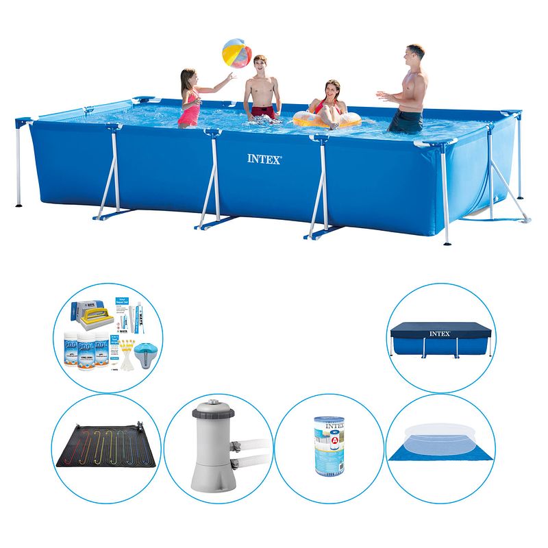 Foto van Intex frame pool rechthoekig 450x220x84 cm - zwembad plus accessoires