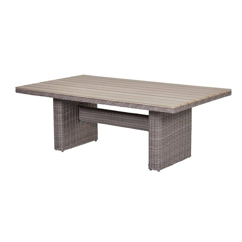 Foto van Garden impressions tennessee lounge dining tuintafel 180x100 cm - grijs