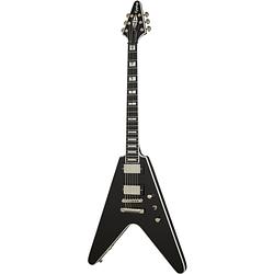 Foto van Epiphone flying v prophecy aged jet black metallic elektrische gitaar met premium gigbag