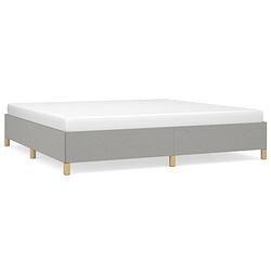 Foto van The living store bedframe - lichtgrijs - 203 x 203 x 35 cm - stof - multiplex