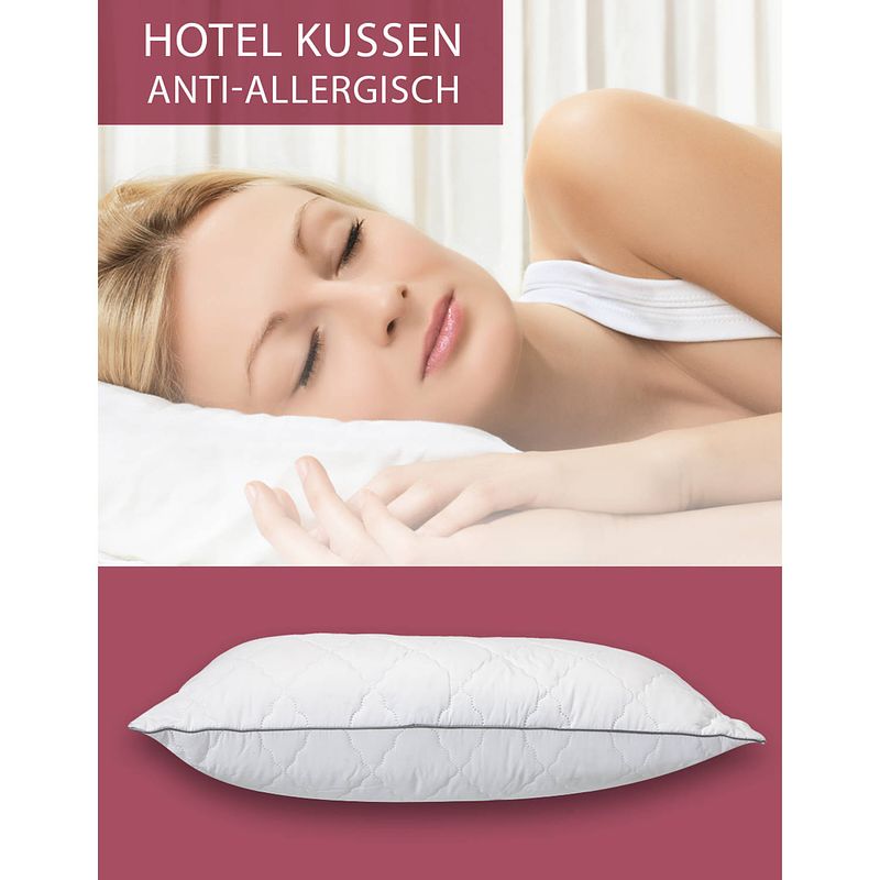 Foto van Seashell hotel hoofdkussen - 60x70cm - wit - anti allergie - medium